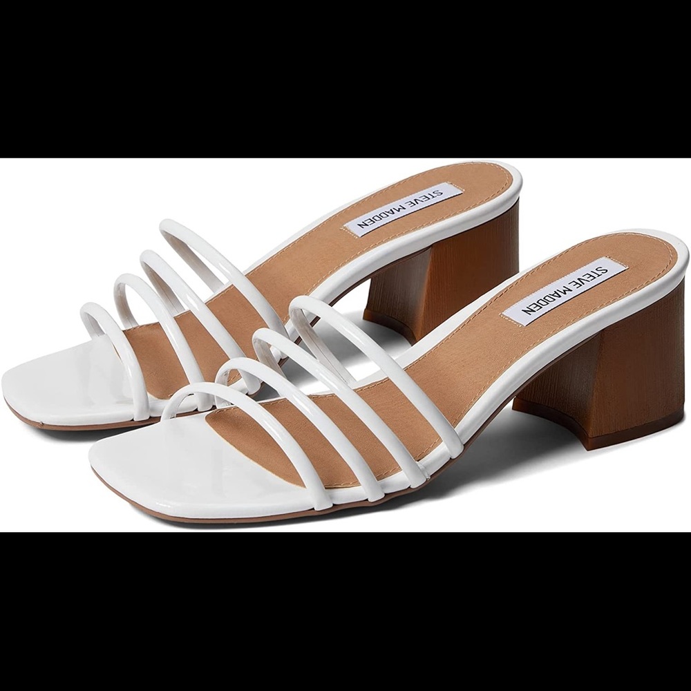 💫SOLD💫 Omay Steve Madden White Block Heels